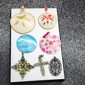 Colorful Shell and Metal Pendant Set
